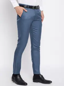 VEI SASTRE Men Smart Slim Fit Mid-Rise Formal Trousers