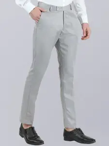 VEI SASTRE Men Smart Slim Fit Plain Formal Trousers
