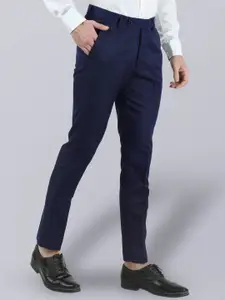 VEI SASTRE Men Smart Slim Fit Regular Trousers Mid-Rise Formal Trousers