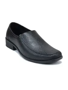 Ajanta Men Textured Leather Washable Formal Slip-On Shoes