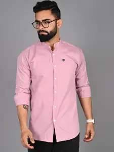FUBAR Mandarin Collar Cotton Casual Shirt