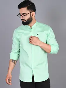 FUBAR Modern Mandarin Collar Cotton Casual Shirt