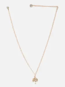 FOREVER 21 Gold-Plated Stone-Studded Necklace