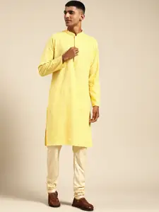KISAH Ethnic Motifs Woven Design Mandarin Collar Kurta