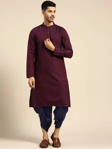 KISAH Men Textured Regular Fit Ethnic Motifs Kurta