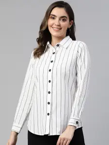 Cottinfab Striped Cotton Shirt Style Cotton Top