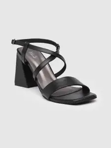 Inc 5 Women Solid Block Sandals with Buckle Detail