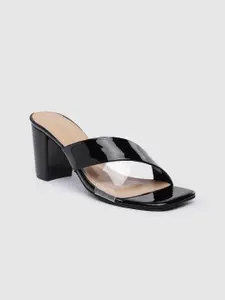 Inc 5 Solid Block Heels with Transparent Strap