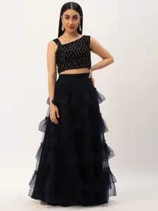 Ethnovog Embroidered Sequinned Ready to Wear Lehenga Choli