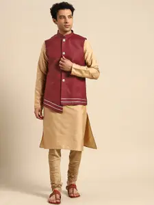 KISAH Mandarin Collar Gotta Patti Kurta with Churidar & Nehru Jacket