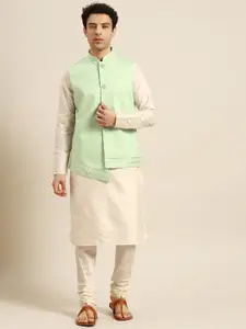 KISAH Mandarin Collar Gotta Patti Kurta with Churidar & Nehru Jacket