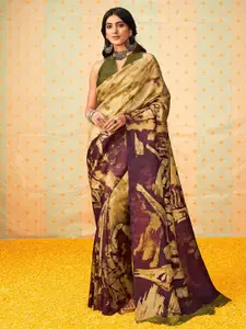 Saree mall Printed Silk Blend Dabu Sarees
