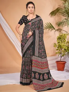 Saree mall Black & Red Ethnic Motifs Printed Sarees