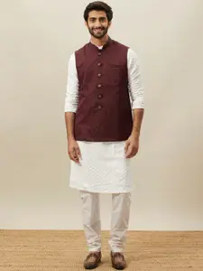 Manyavar Woven Designed Brocade Nehru Jacket