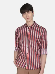 Flying Machine Striped Opaque Pure Cotton Casual Shirt