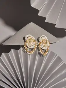 D'oro Gold-Plated Contemporary Studs Earrings
