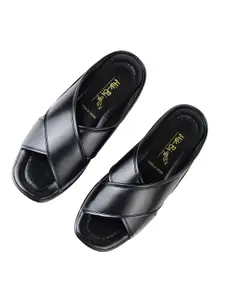 HikBi Men Open Toe Lightweight Leather Comfort Sandals