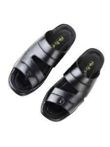HikBi Men Open Toe Lightweight Leather Comfort Sandals