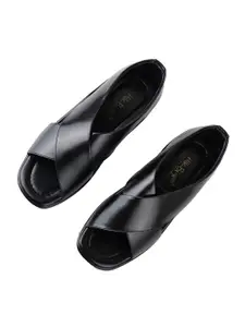 HikBi Men Lightweight Leather Comfort Sandals