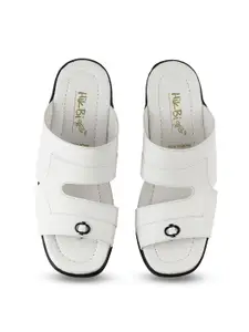 HikBi Men Open Toe Lightweight Leather Comfort Sandals