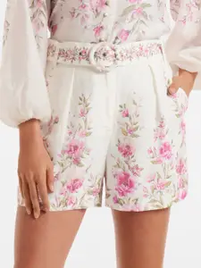 Forever New Women Floral Printed High-Rise Shorts