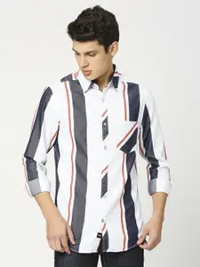 VALEN CLUB Striped Slim Fit Pure Cotton Casual Shirt