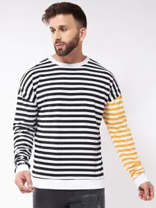 GRITSTONES Striped Drop-Shoulder Cotton Oversize Fit T-shirt