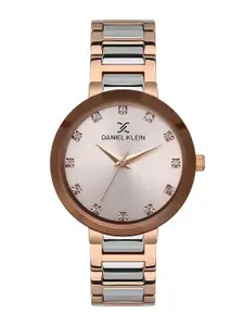 Daniel Klein Women Embellished Dial & Bracelet Style Straps Analogue Watch DK.1.13335-4