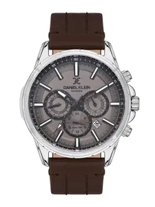 Daniel Klein Men Leather Straps Analogue Multi Function Watch DK 1 13355-1