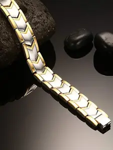 UNIVERSITY TRENDZ Men Silver-Plated Link Bracelet