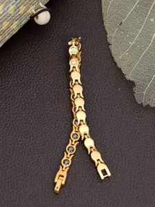 UNIVERSITY TRENDZ Women Gold-Plated Crystal Link Bracelet