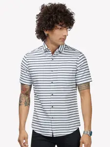 VASTRADO Horizontal Stripes Cotton Casual Shirt