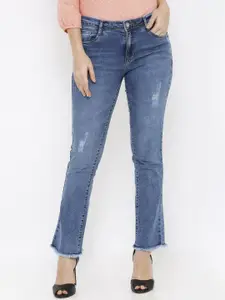 Kraus Jeans Women Bootcut Low Distress Heavy Fade Jeans