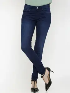 Kraus Jeans Women Skinny Fit Mid-Rise Light Fade Jeans