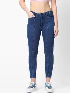 Kraus Jeans Women Skinny Fit High-Rise Clean Look Cropped Jeans