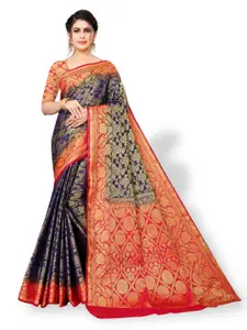 ZEEPKART Ethnic Motif Kanjeevaram Zari Saree