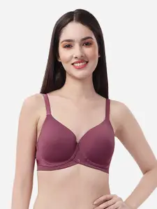 Soie Women Full Coverage Padded Wired T-shirt Bra with Mesh Detailing