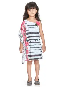Peppermint Girls Striped Satin A-Line Dress