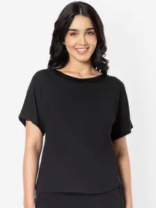Amante Solid Round Neck Lounge Tshirt