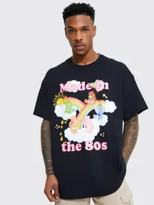 boohooMAN Oversized Care Bears Printed Pure Cotton T-shirt