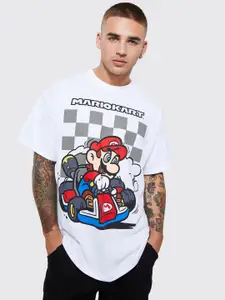 boohooMAN Oversized Super Mario Printed Pure Cotton T-shirt