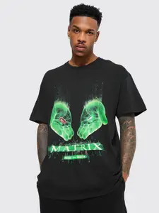 boohooMAN Oversized The Matrix Printed Pure Cotton T-shirt