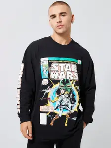 boohooMAN Star Wars Printed Pure Cotton Oversized T-shirt