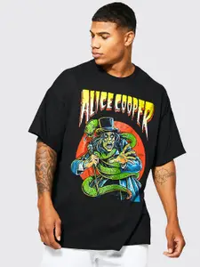 boohooMAN Oversized Alice Cooper Printed Pure Cotton T-shirt