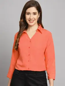 Funday Fashion Spread Collar Three-Quarter Sleeves Casual Shirt