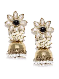 Fida Gold Plated Dome Shaped Drop Earrings