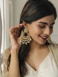 Fida Gold-Plated Crescent Chandbali Earrings