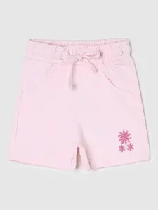 max Infant Girls Embroidered Mid-Rise Pure Cotton Shorts