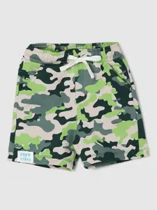 max Boys Camouflage Printed Mid-Rise Pure Cotton Shorts