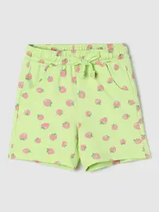 max Infant Girls Conversational Printed Mid-Rise Regular Fit Pure Cotton Shorts